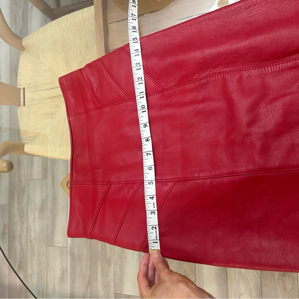 Danier Red Leather Skirt - Picture 11 of 13